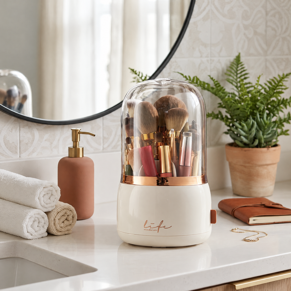 360° Rotating Makeup Brush & Cosmetics Organiser