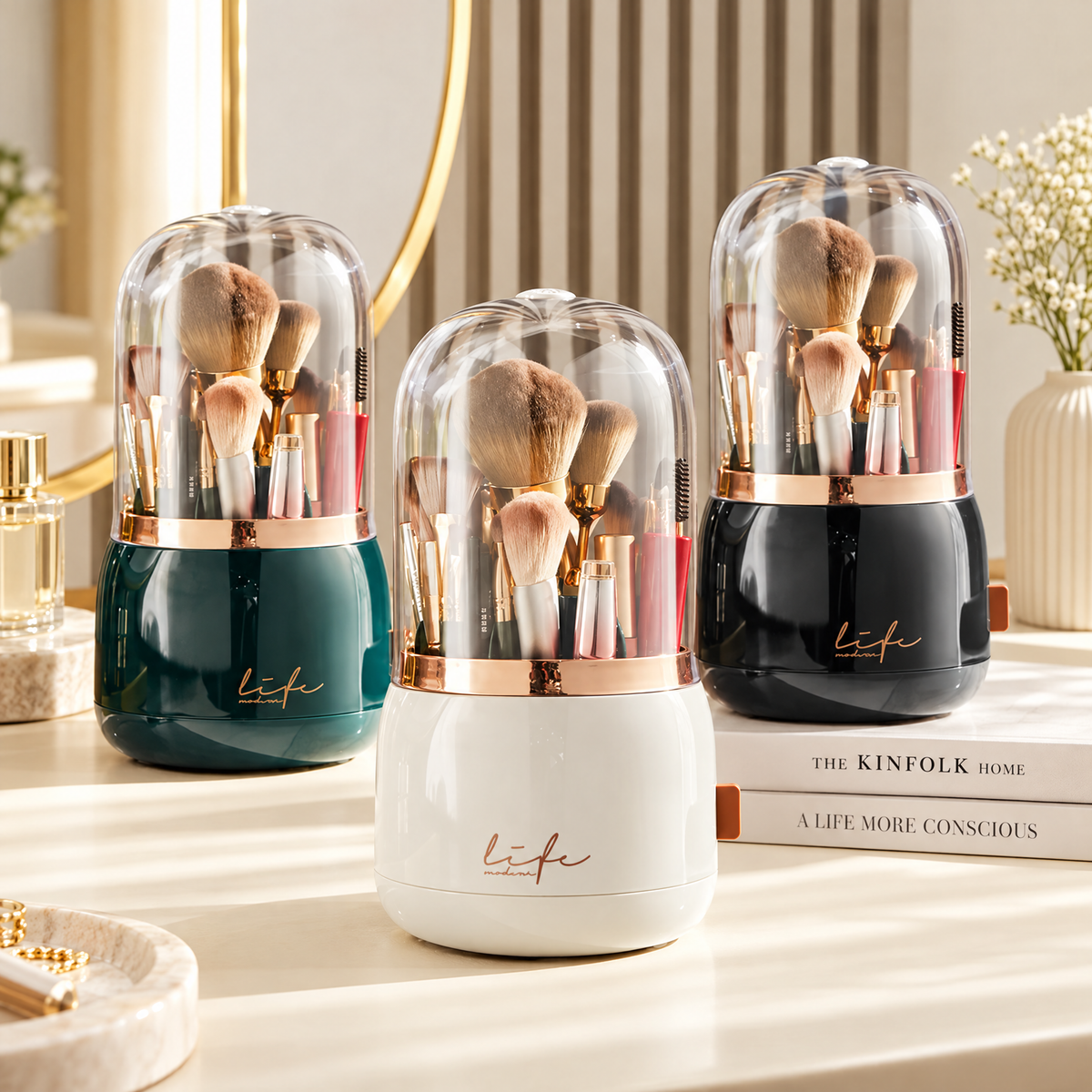 360° Rotating Makeup Brush & Cosmetics Organiser