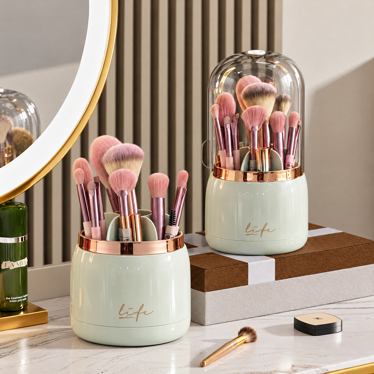 360° Rotating Makeup Brush & Cosmetics Organiser
