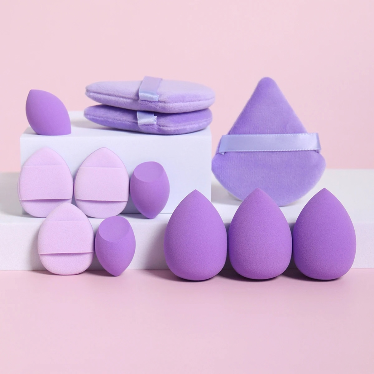 12-Piece All-Purpose Makeup Sponge & Powder Puff Set