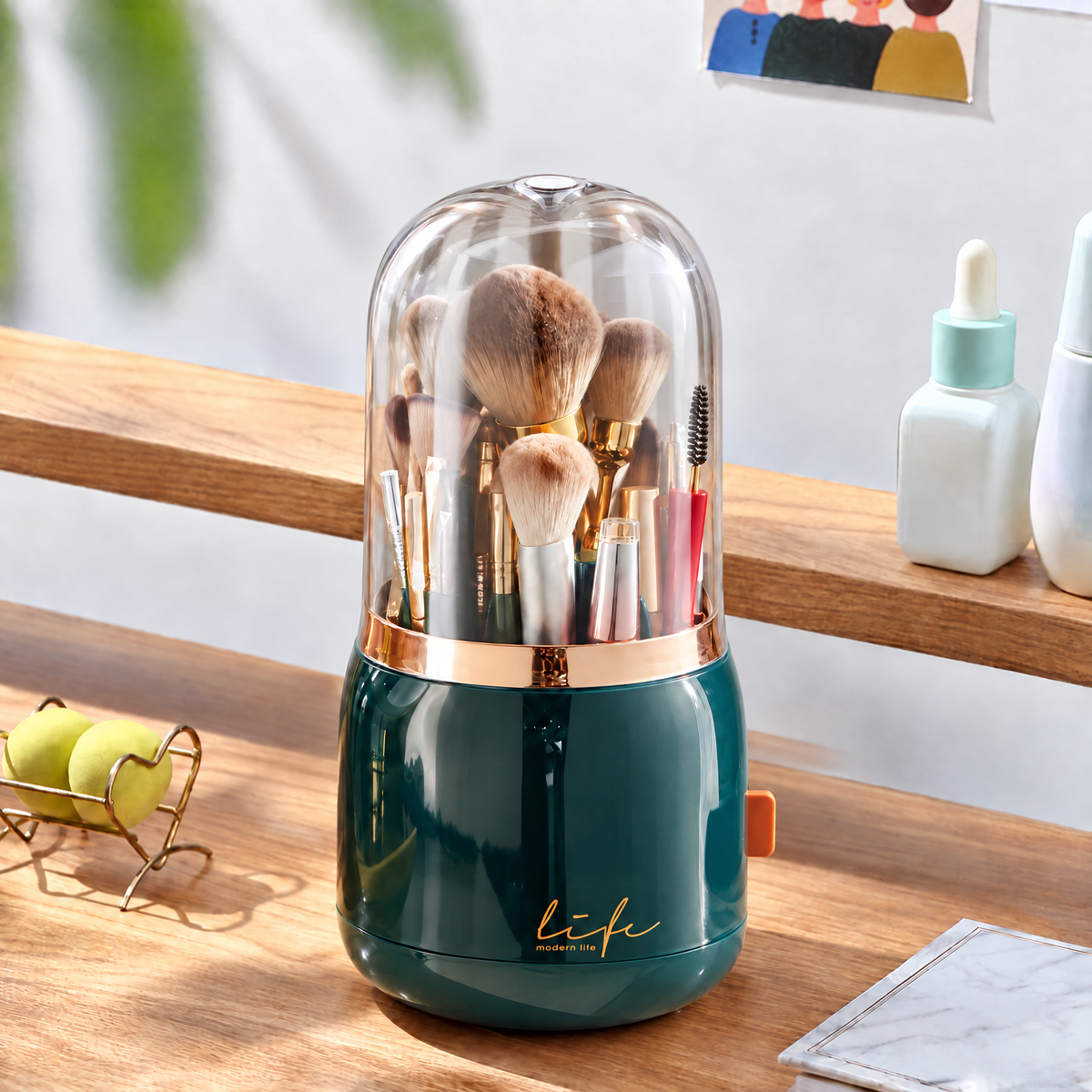 360° Rotating Makeup Brush & Cosmetics Organiser
