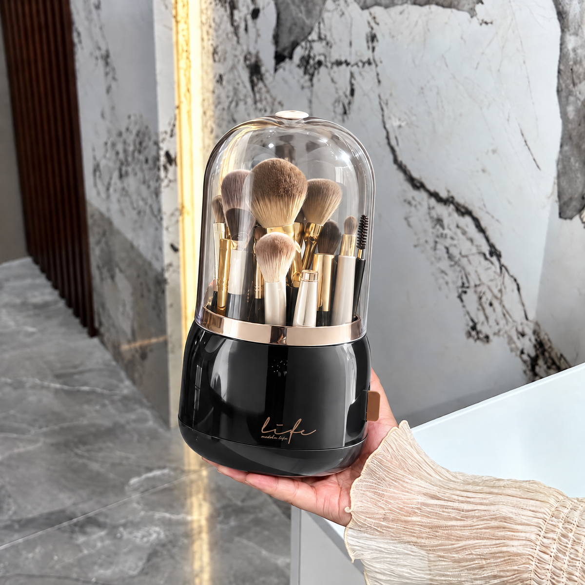 360° Rotating Makeup Brush & Cosmetics Organiser